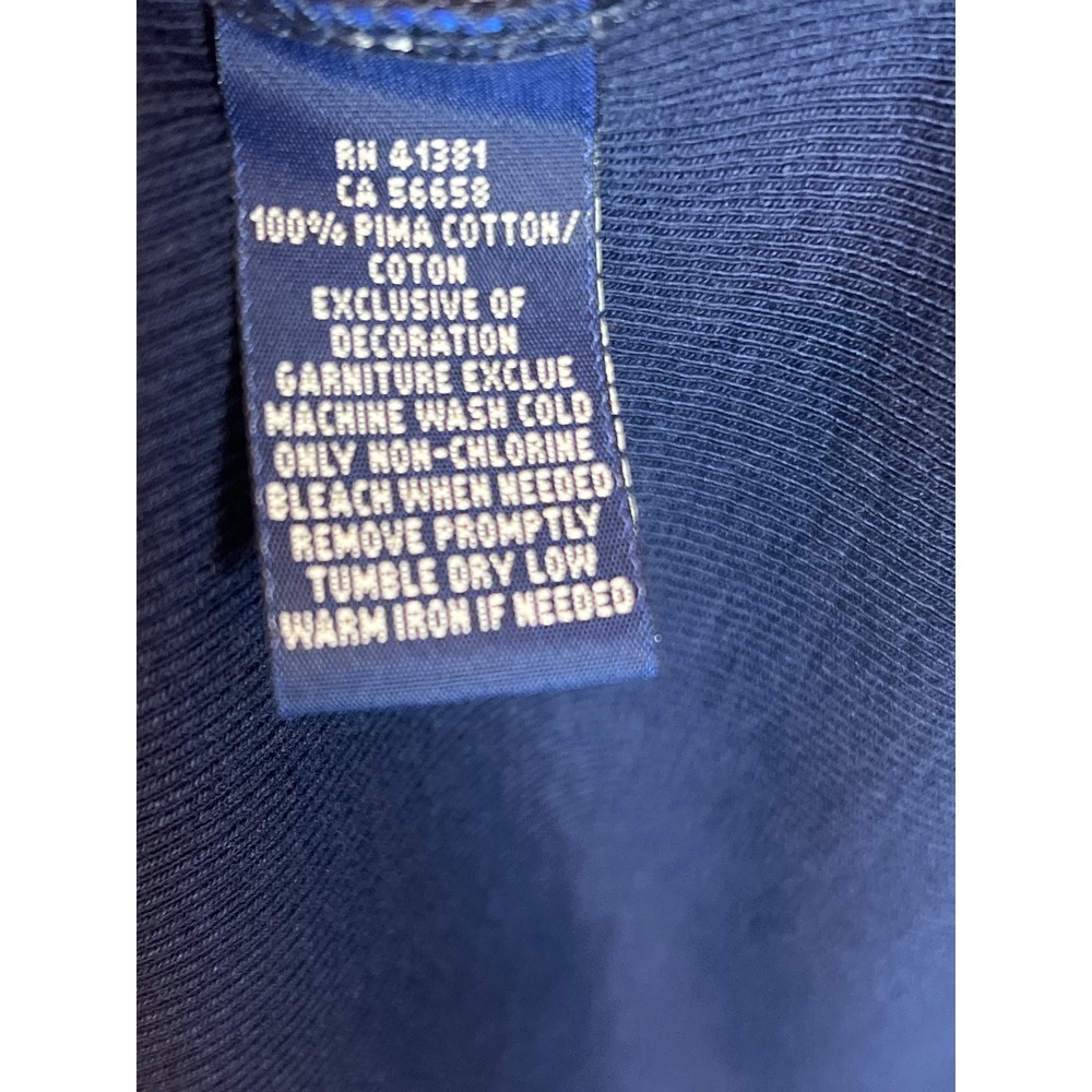 Ralph Lauren Navy Blue Ribbed Pima Cotton Tank Dress Medium Pony Logo Sleeveless - Picture 4 of 4